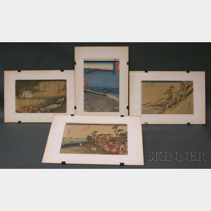 Four Prints by Hiroshige
