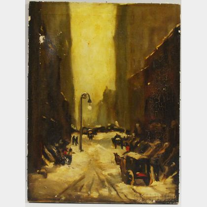 After Robert Henri (American, 1865-1929) Snow Scene, New York City.