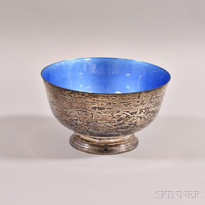 Towle Sterling Silver and Blue Enamel Revere-style Bowl