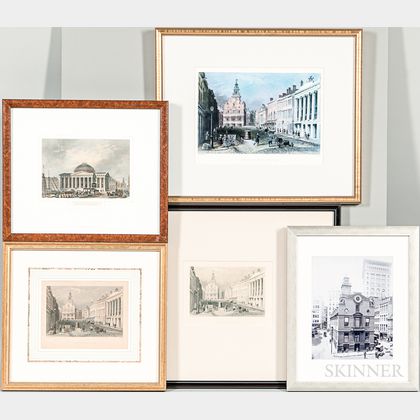 Five Framed Prints of Boston