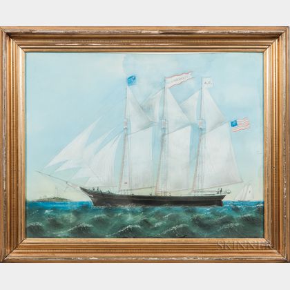 American School, Late 19th Century Portrait of the Clipper Ship Aldana Rokes