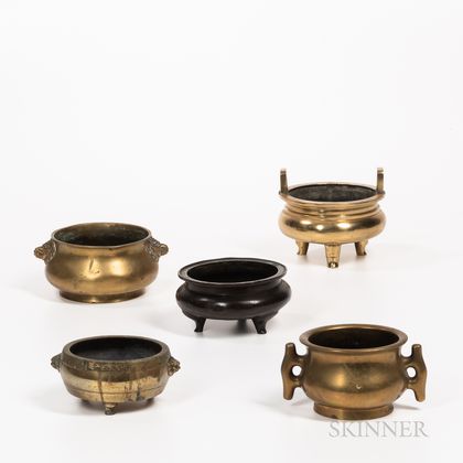 Five Bronze Censers
