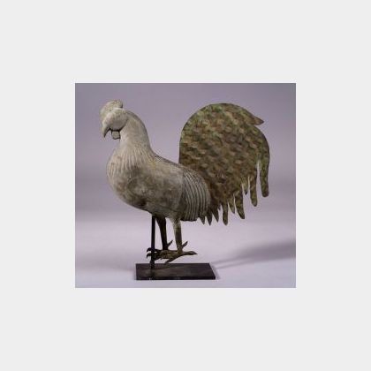 Cast Zinc and Sheet Copper Rooster Weathervane