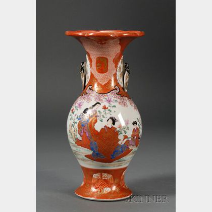Red Kutani Vase