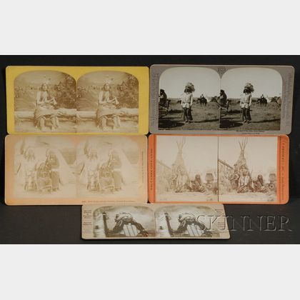 Five Stereo Views of Plains Indians