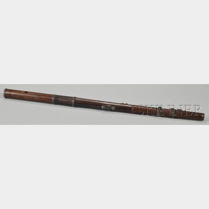 American Four-Keyed Rosewood Flute, Ronnberg, New York, c. 1840