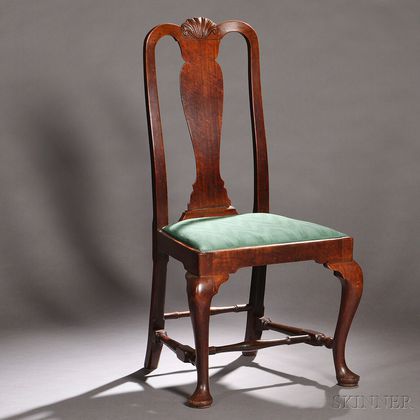 Carved Walnut Side Chair