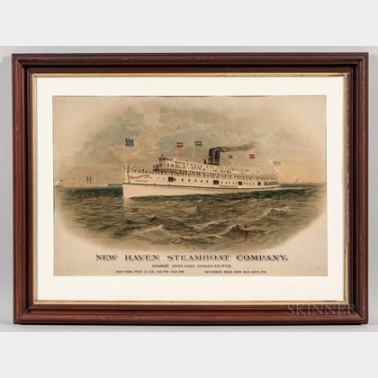 New Haven Steamship Company Advertising Lithograph