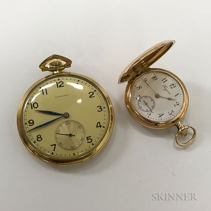 Two Longines Gold Pocket Watches