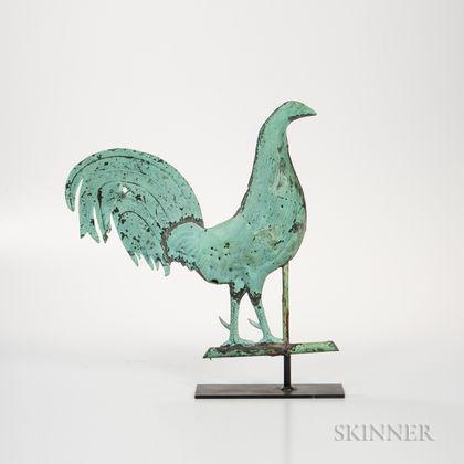 Small Molded Sheet Copper Gamecock Weathervane