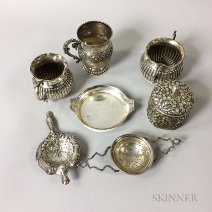 Seven Pieces of Sterling Silver Teaware