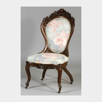 Rococo Revival Laminated Rosewood Side Chair