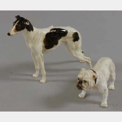 Two Royal Doulton Porcelain Dog Figures
