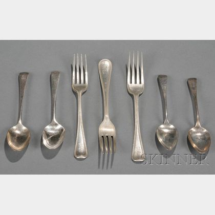 Group of British Georgian and Victorian Silver Flatware