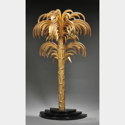 Art Deco Carved Giltwood Palm Tree