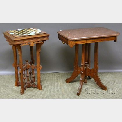 Two Victorian Carved Walnut Occasional Tables