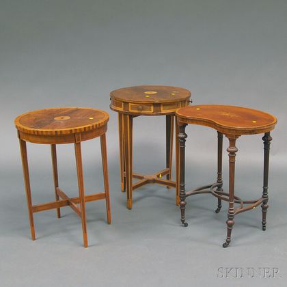 Three Marquetry-top Tables
