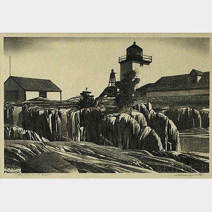 Stow Wengenroth (American, 1906-1978) The Abandoned Light (Dark Harbor, Maine)