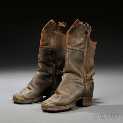 Child's Leather Boots with Brass-capped Toes