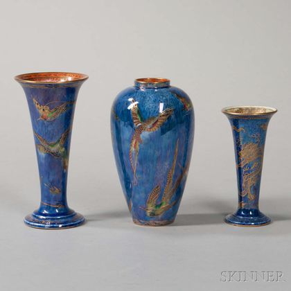 Three Wedgwood Lustre Vases