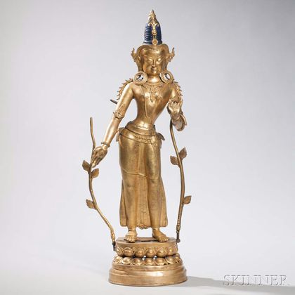 Parcel Gilt-bronze Figure of Standing Tara