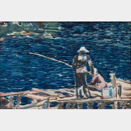 George Benjamin Luks (American, 1867-1933) Fishing Scene