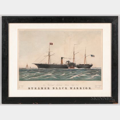 "New York an Alabama Steam Ship Cos. Steamer Black Warrior" Lithograph