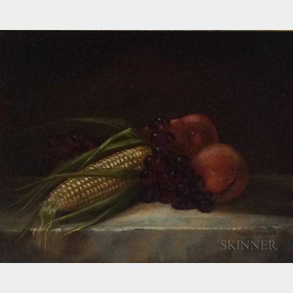 American School, 19th/20th Century Corn and Fruit Still Life