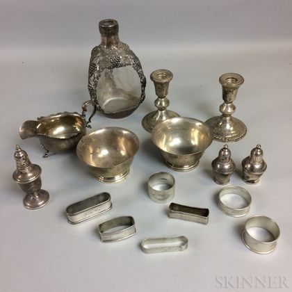 Sixteen Sterling Silver Tableware Items