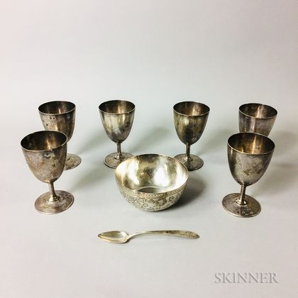Eight Pieces of Turkish Silver Hollowware