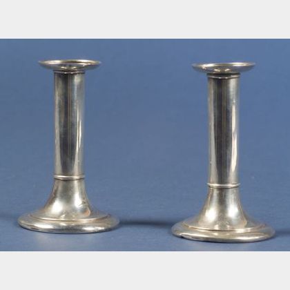 Pair of Tiffany & Co. Sterling Weighted Candlesticks