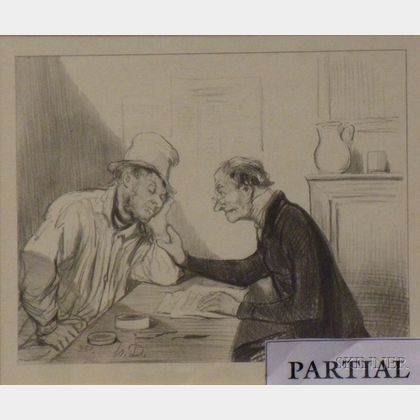 Lot of Four Halftone Prints After Honore Daumier