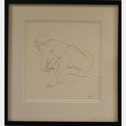 Robert Eshoo (American, b. 1926) Nude Study.