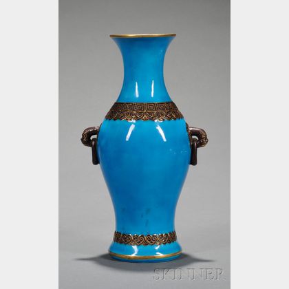 Minton Persian Blue Glazed Chinese-style Vase