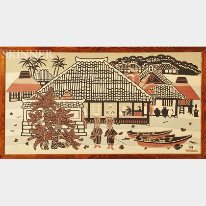 Taizo Minakawa (1917-2005) Print on Batik
