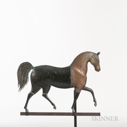 Cast Zinc and Molded Sheet Copper Horse Weathervane