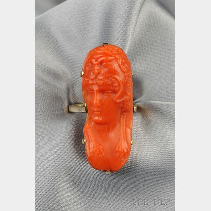 Antique Coral Cameo of Hercules