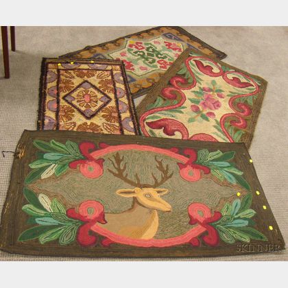 Four Assorted Hooked Rugs