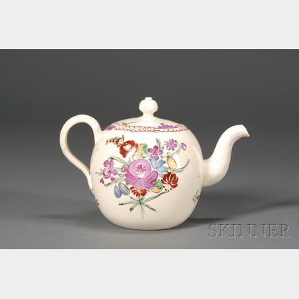 Staffordshire Lead Glazed Creamware Teapot and Cover