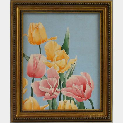 Mary Baird Rockefeller (b. 1934) Oil on Canvas Spring Flowers: The Garden Pocantico