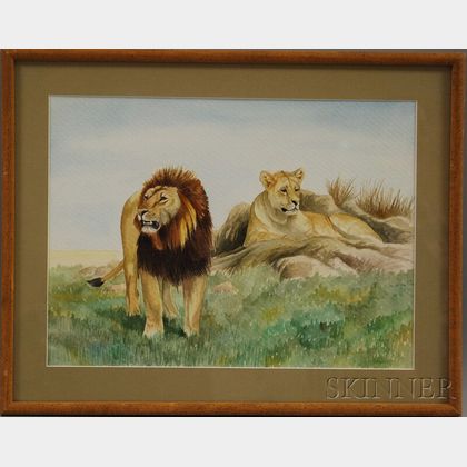 Nicola Beaumont (Kenyan, b. 1954) Lion and Lioness.