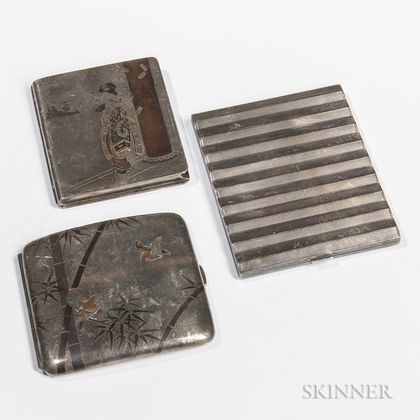 Three Japanese Silver Cigarette Cases