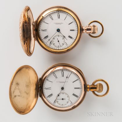 Two Gold-filled E. Howard & Co. Hunter-case Watches