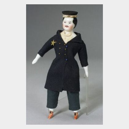 Small China Shoulder Head Man with Molded Moustache