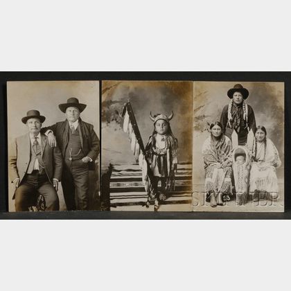 Three Unmounted Photographs Depicting Kiowa Indians
