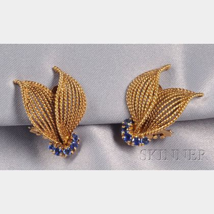 18kt Gold and Sapphire Earrings, Tiffany & Co.
