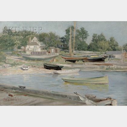 Charles Abel Corwin (American, 1858-1938) Ship Ways, Northport, L.I.