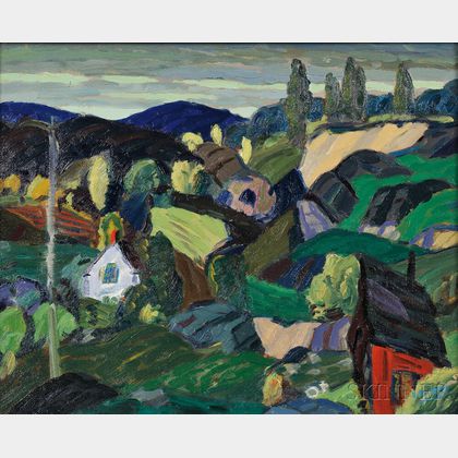 Leighton Cram (American, 1895-1981) Hilly Landscape