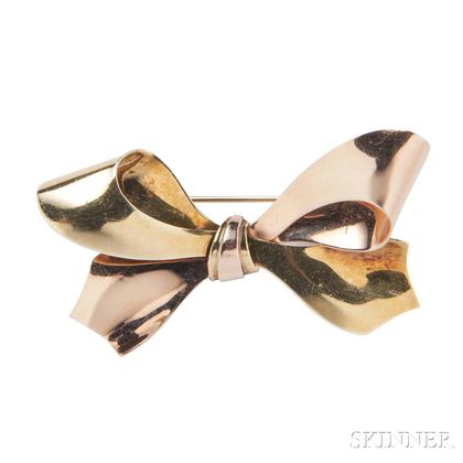 Tiffany & Co. 14kt Bicolor Gold Bow Brooch