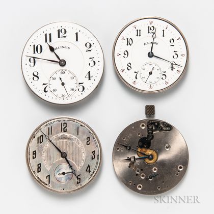 Four Illinois "A. Lincoln" Watch Movements